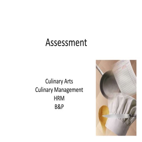 Culinary Arts Assessment Challenge | PPTX