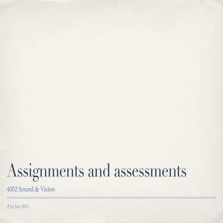 Assessment and assignments
