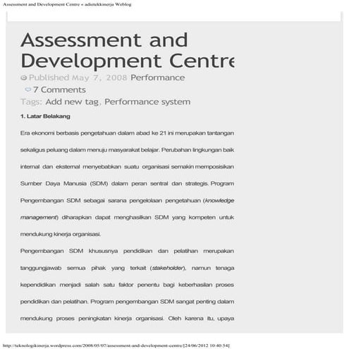 Assessment and development centre « adietekkinerja weblog