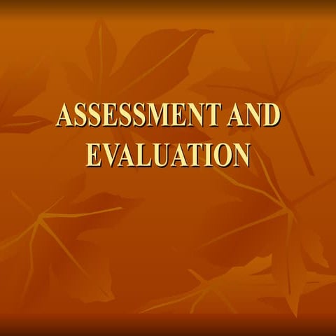 Assessment and Evaluation Edu 361