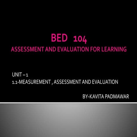 Assessment and evaluation 2