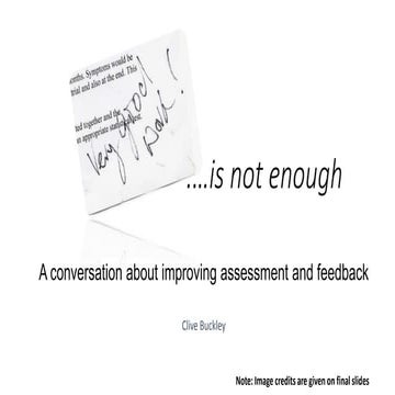 Assessment and feedback