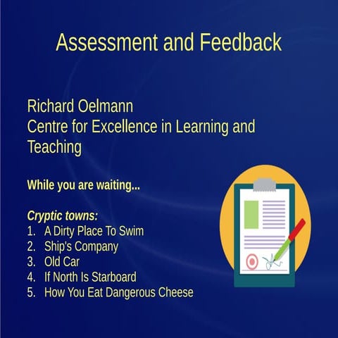 Assessment and feedback lecture
