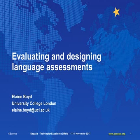 Eaquals Training for Excellence: Assessment, Elaine Boyd