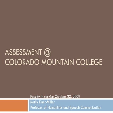 "CMC Moving Ahead": Assessment In-Service 2010