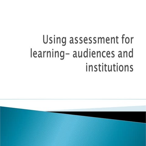 Assessment for learningproductionworking title