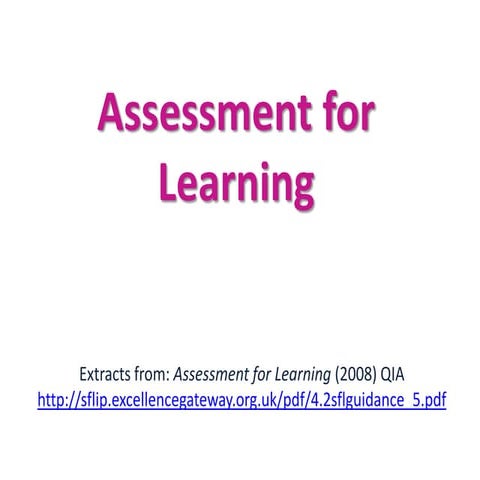 Assessment for learning t4 t