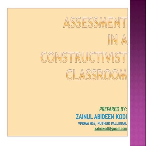 Assessment in constructivist classroom