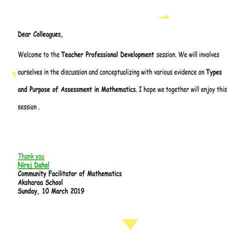 Assessment in Mathematics