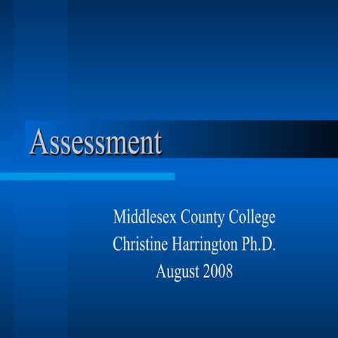 Assessment Institute August 21 2008