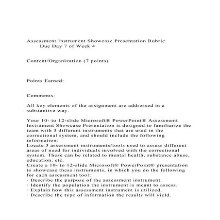 Assessment Instrument Showcase Presentation RubricDue Day 7 .docx