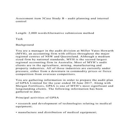 Assessment item 3Case Study B - audit planning and internal contro.docx