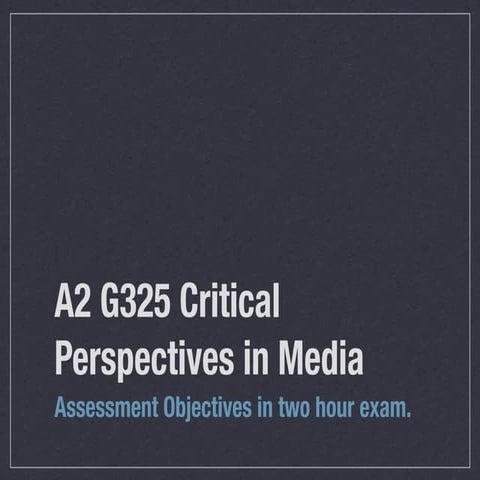 Assessment objectives for a2