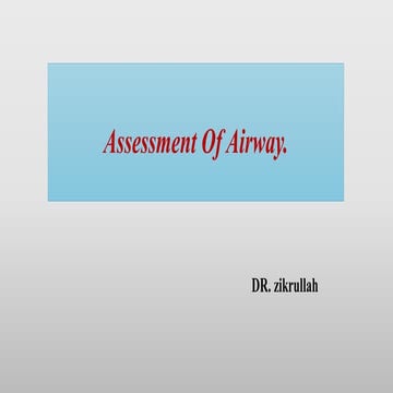 Assessment of airway