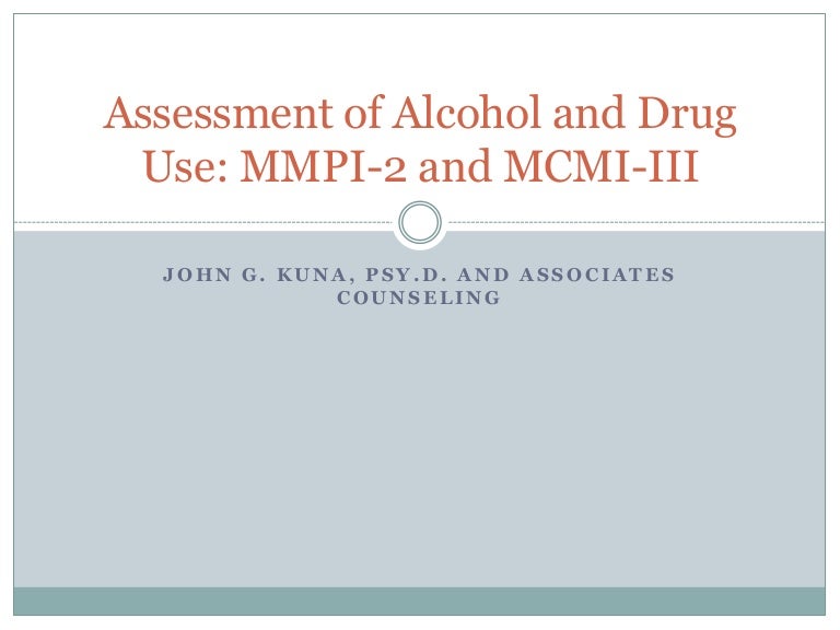 Assessment of alcohol and drug use