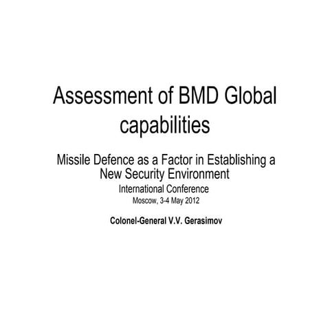 Assessment of missile defence global capabilities