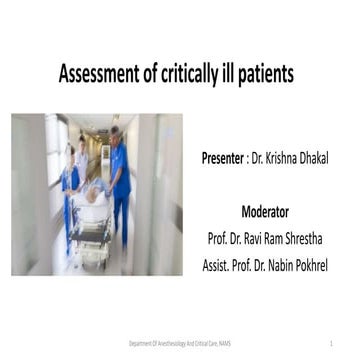Assessment of critically ill patients
