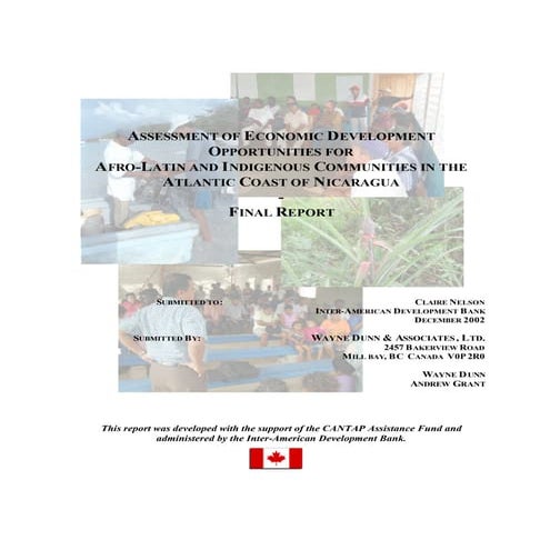 Assessment of Economic Development Opportunities for Afro-Latin Communities i...