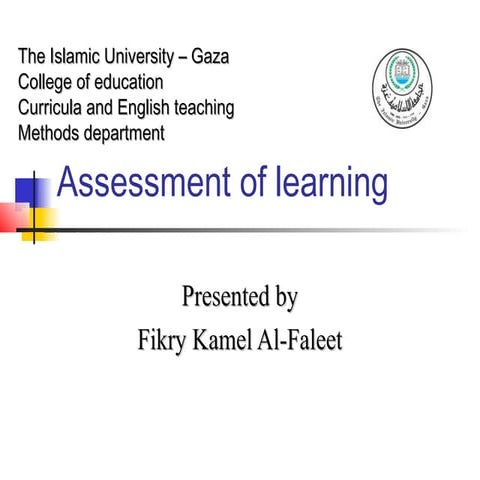 Assessment of learning