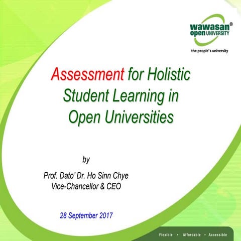 Assessment of Holistic Student Learning in Open Universities