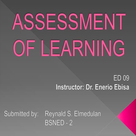 Assessment of learning