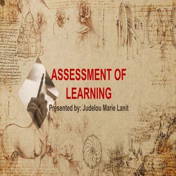 Assessment of learning