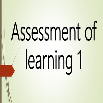 Assessment of learning1