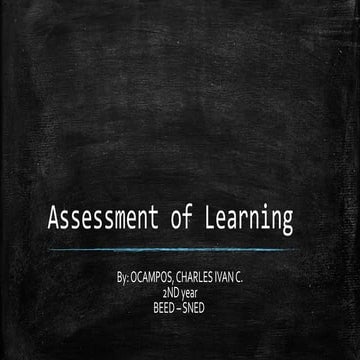 Assessment of learning and educational technology ed   09 ocampos