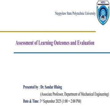 Assessment of Learning outcomes and Evaluation(3.9.2025).pptx
