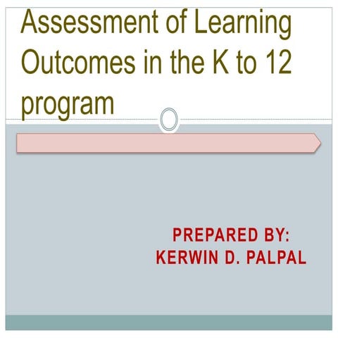Assessment of Learning Outcomes in the k to 12 program