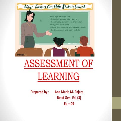 Assessment of learning ( Anna Marie Pajara