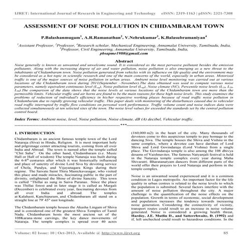 Noise pollution assessment in greater agartala city a case study | PDF