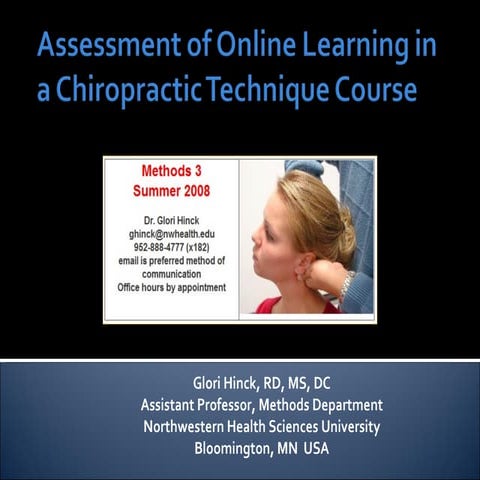 Assessment of online learning