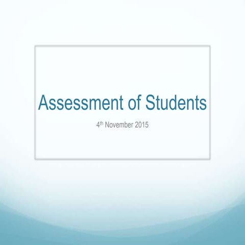 Assessment of Student by Ashley Compton (Nov 2015)