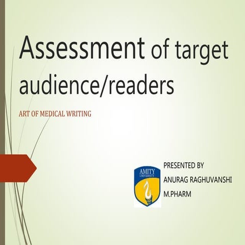 Assessment of target audience in medical writing