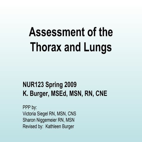 Assessment of the thorax and lungs 5