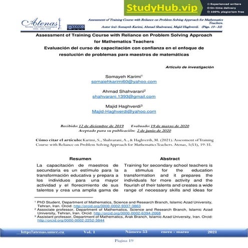 Assessment Of Training Course With Reliance On Problem Solving Approach For M...