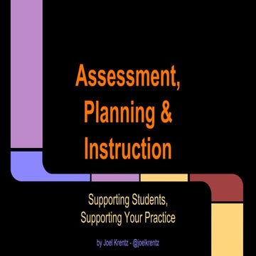 Assessment, Planning & Instruction - Supporting Students, Supporting your Pra...