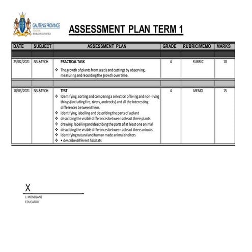 Assessment plan term 1 2021