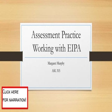 Assessment practice   working with EIPA