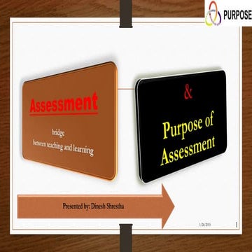 Assessment, types and purpose