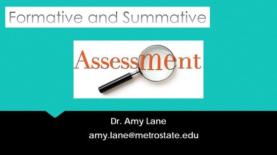 Formative and Summative Assessment - Faculty Development