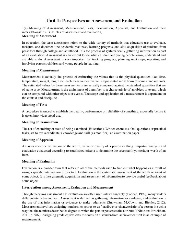 Essay on assessment for learning