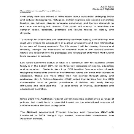 Literacy Planning and Diversity