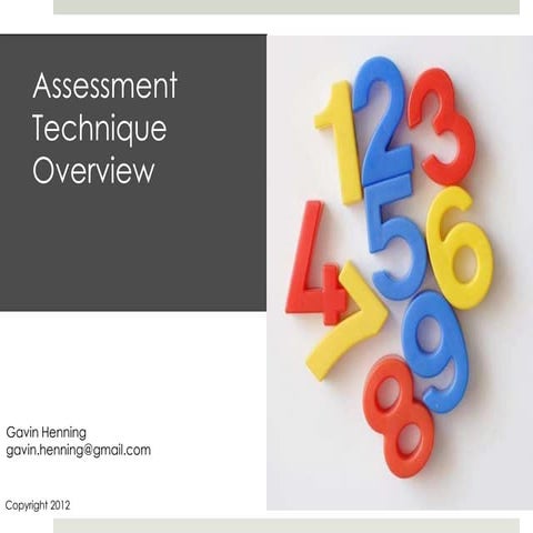 Assessment techniques overview