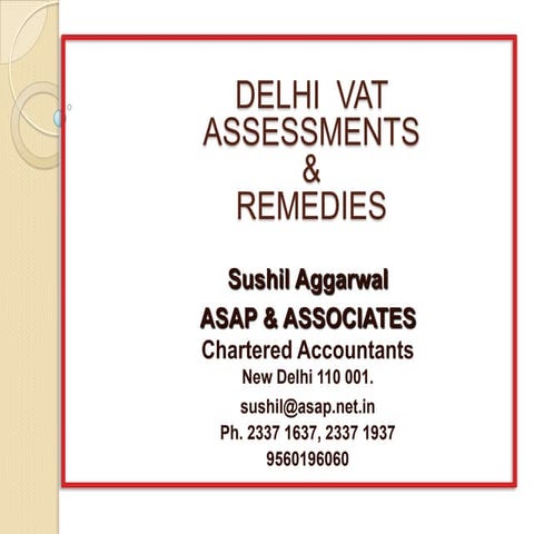 Assessment under delhi vat