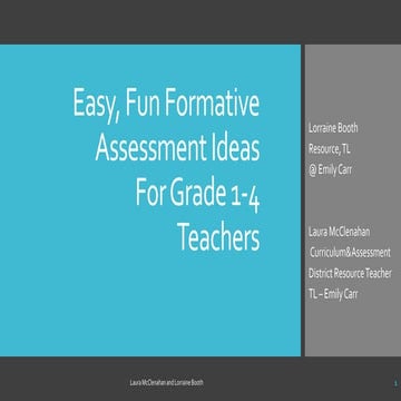 Fun Fast Formative Assessment Ideas