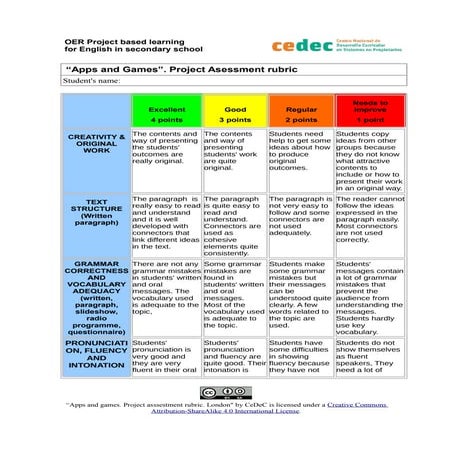 Apps and games. Project assessment