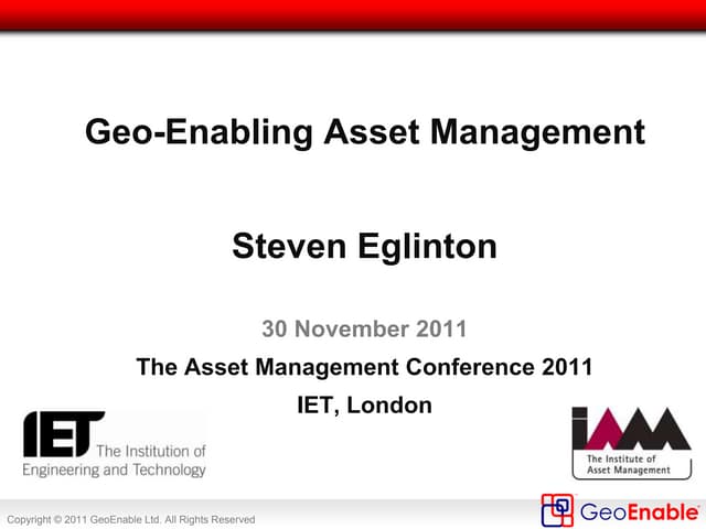 Geo-Enabling Asset Management