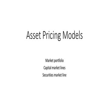 Asset pricing models